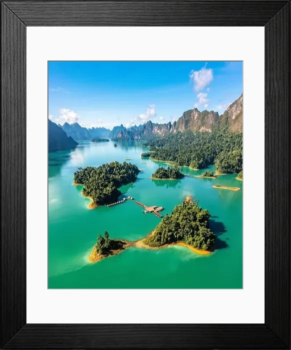 Framed Print : Aerial view of Khao Sok national park Cheow Lan Dam lake in Surat Thani, Thailand Framed Print : Aerial view of Khao Sok national park Cheow Lan Dam lake in Surat Thani, Thailand