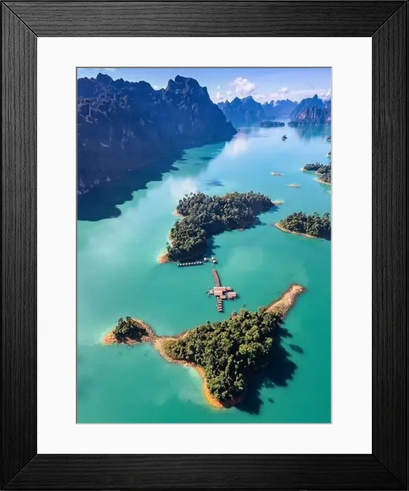 Framed Print : Aerial view of Khao Sok national park Cheow Lan Dam lake in Surat Thani, Thailand Framed Print : Aerial view of Khao Sok national park Cheow Lan Dam lake in Surat Thani, Thailand