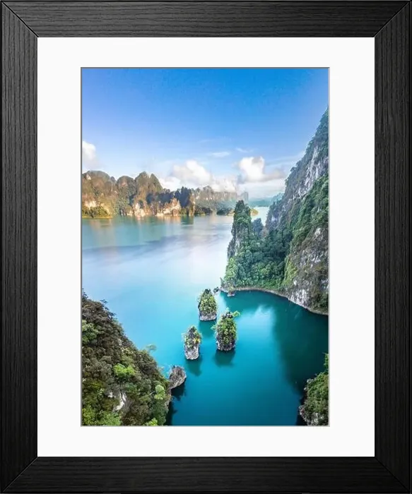 Framed Print : Aerial view of Khao Sok national park Cheow Lan Dam lake in Surat Thani, Thailand Framed Print : Aerial view of Khao Sok national park Cheow Lan Dam lake in Surat Thani, Thailand