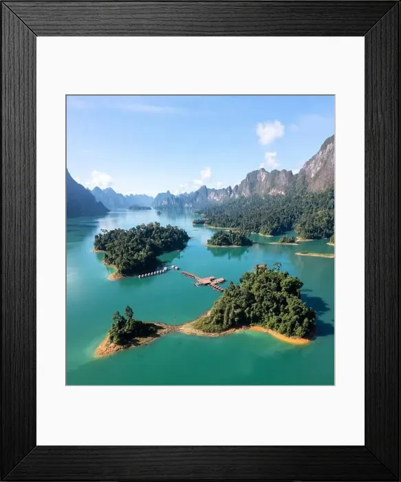 Framed Print : Aerial view of Khao Sok national park Cheow Lan Dam lake in Surat Thani, Thailand Framed Print : Aerial view of Khao Sok national park Cheow Lan Dam lake in Surat Thani, Thailand