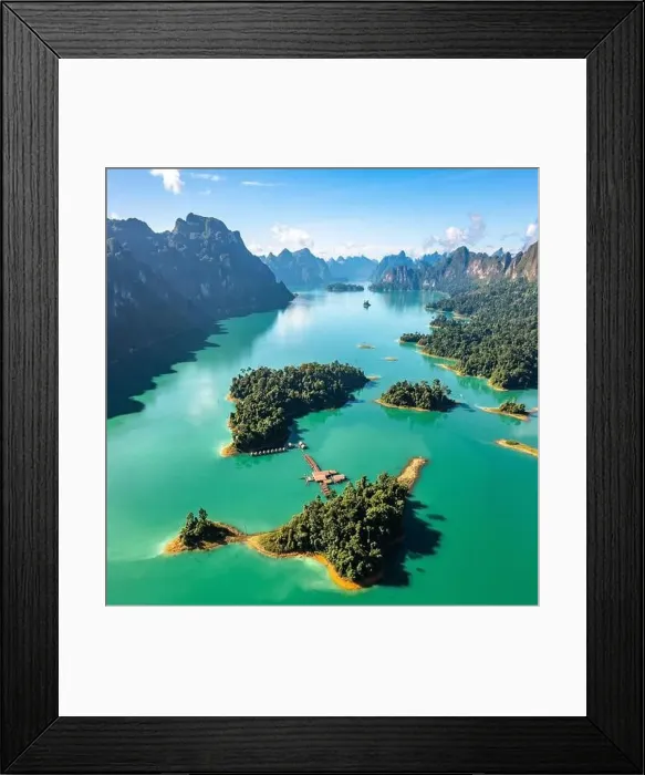 Framed Print : Aerial view of Khao Sok national park Cheow Lan Dam lake in Surat Thani, Thailand Framed Print : Aerial view of Khao Sok national park Cheow Lan Dam lake in Surat Thani, Thailand