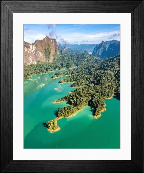 Framed Print : Aerial view of Khao Sok national park Cheow Lan Dam lake in Surat Thani, Thailand Framed Print : Aerial view of Khao Sok national park Cheow Lan Dam lake in Surat Thani, Thailand