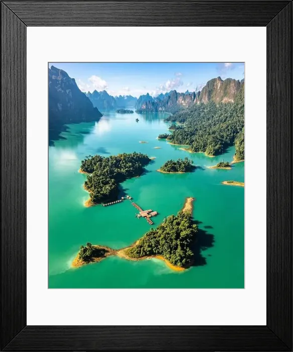 Framed Print : Aerial view of Khao Sok national park Cheow Lan Dam lake in Surat Thani, Thailand Framed Print : Aerial view of Khao Sok national park Cheow Lan Dam lake in Surat Thani, Thailand