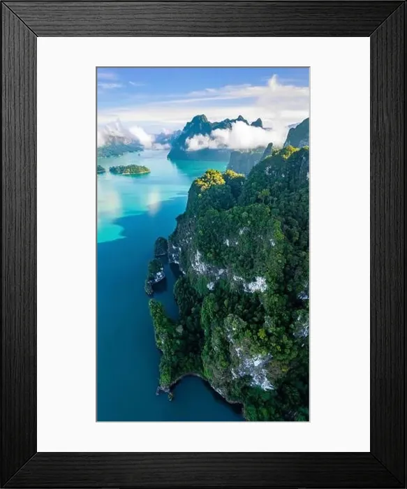 Framed Print : Aerial view of Khao Sok national park Cheow Lan Dam lake in Surat Thani, Thailand Framed Print : Aerial view of Khao Sok national park Cheow Lan Dam lake in Surat Thani, Thailand