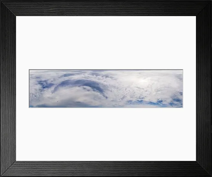 Framed Print : Blue sky with Cumulus clouds Seamless panorama in spherical equirectangular format Framed Print : Blue sky with Cumulus clouds Seamless panorama in spherical equirectangular format