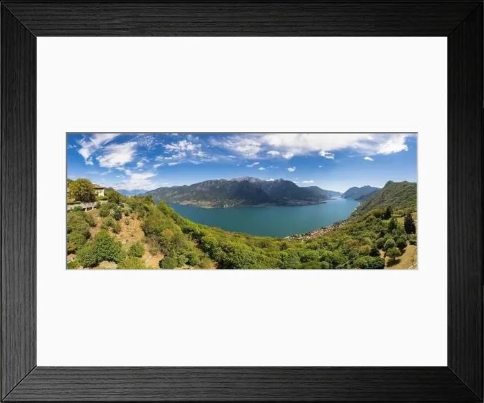 Framed Print : Beautiful aerial panoramic view of Bellagio from the drone - famous touristic Italian town along the lake Como Framed Print : Beautiful aerial panoramic view of Bellagio from the drone - famous touristic Italian town along the lake Como
