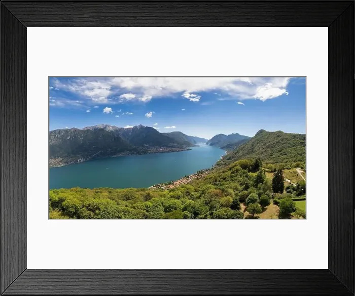 Framed Print : Beautiful aerial panoramic view of Bellagio from the drone - famous touristic Italian town along the lake Como Framed Print : Beautiful aerial panoramic view of Bellagio from the drone - famous touristic Italian town along the lake Como