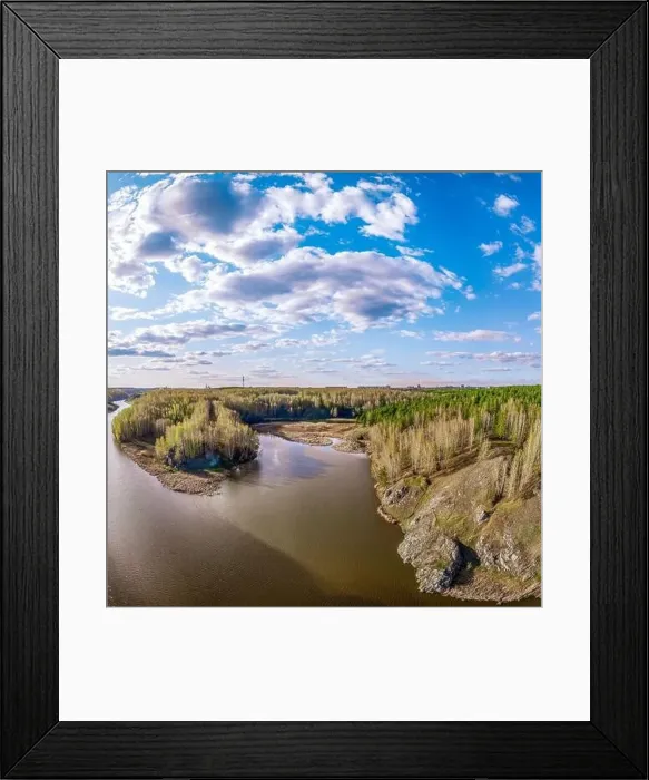 Framed Print : Confluence of the Iset and Kamenka rivers in the city Kamensk-Uralskiy Framed Print : Confluence of the Iset and Kamenka rivers in the city Kamensk-Uralskiy