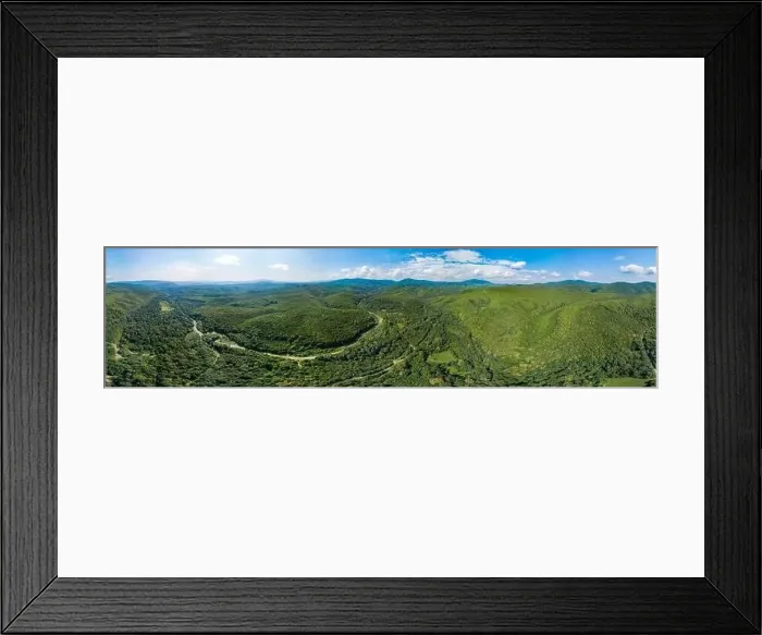 Framed Print : Aerial view from drone of South Caucasus Mountain Panorama Framed Print : Aerial view from drone of South Caucasus Mountain Panorama