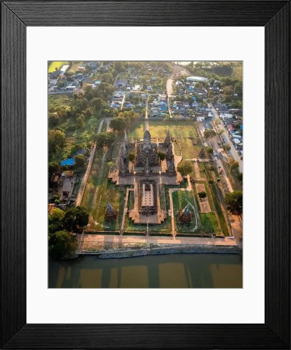 Framed Print : Aerial view of Wat Chaiwatthanaram ruin temple in Ayutthaya, Thailand Framed Print : Aerial view of Wat Chaiwatthanaram ruin temple in Ayutthaya, Thailand