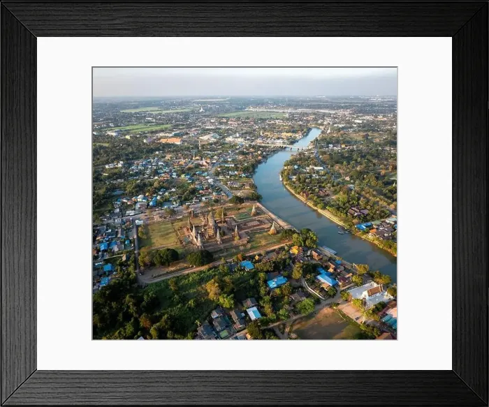 Framed Print : Aerial view of Wat Chaiwatthanaram ruin temple in Ayutthaya, Thailand Framed Print : Aerial view of Wat Chaiwatthanaram ruin temple in Ayutthaya, Thailand