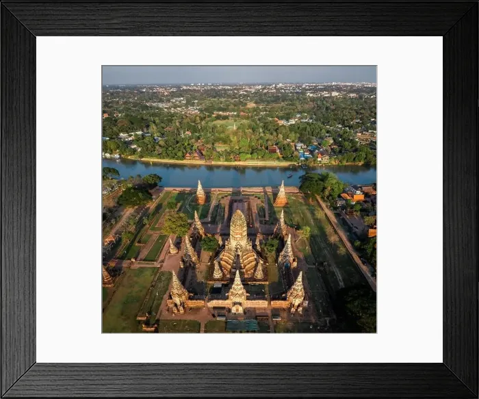 Framed Print : Aerial view of Wat Chaiwatthanaram ruin temple in Ayutthaya, Thailand Framed Print : Aerial view of Wat Chaiwatthanaram ruin temple in Ayutthaya, Thailand