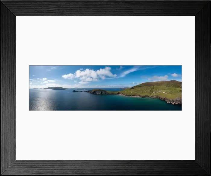 Framed Print : aerial panorama view of Slea Head and the Dingle Peninsula in County Kerry of western Ireland Framed Print : aerial panorama view of Slea Head and the Dingle Peninsula in County Kerry of western Ireland