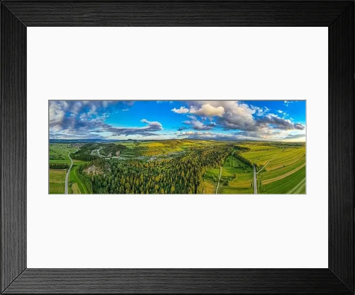 Framed Print : Beautiful landscape in Podhale, Poland. Drone Panorama at sunset Framed Print : Beautiful landscape in Podhale, Poland. Drone Panorama at sunset
