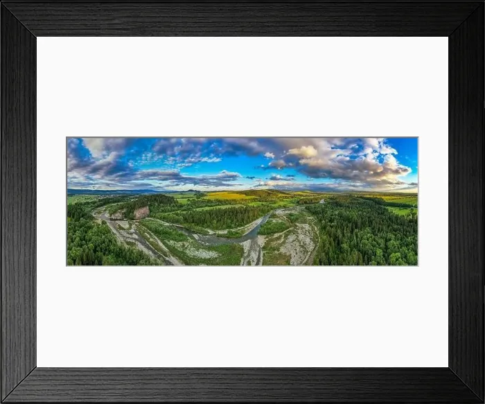 Framed Print : Bialka natural reserve in Podhale, Poland. Drone panorama Framed Print : Bialka natural reserve in Podhale, Poland. Drone panorama