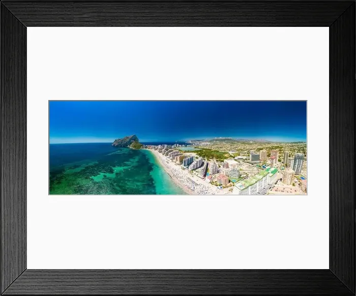 Framed Print : Colorful Mediterranean beach. Mountain Penyal d'Ifach. Calpe beach, Spain Framed Print : Colorful Mediterranean beach. Mountain Penyal d'Ifach. Calpe beach, Spain