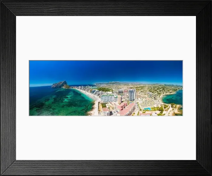 Framed Print : Colorful Mediterranean beach. Mountain Penyal d'Ifach. Calpe beach, Spain Framed Print : Colorful Mediterranean beach. Mountain Penyal d'Ifach. Calpe beach, Spain