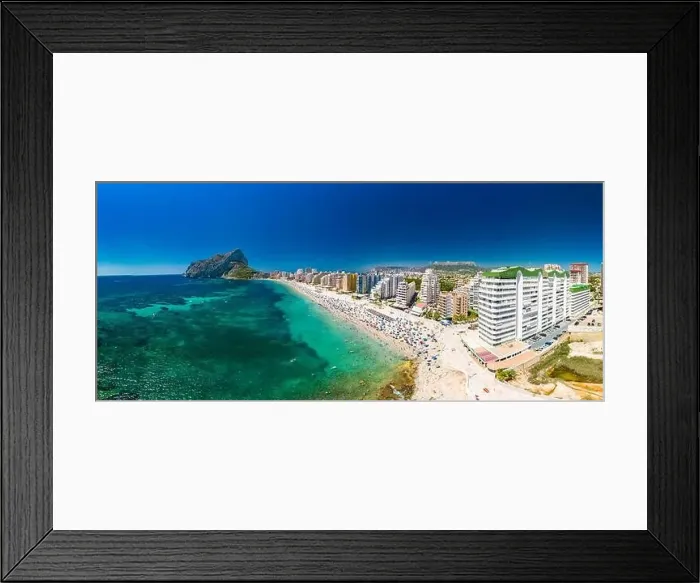 Framed Print : Colorful Mediterranean beach. Mountain Penyal d'Ifach. Calpe beach, Spain Framed Print : Colorful Mediterranean beach. Mountain Penyal d'Ifach. Calpe beach, Spain
