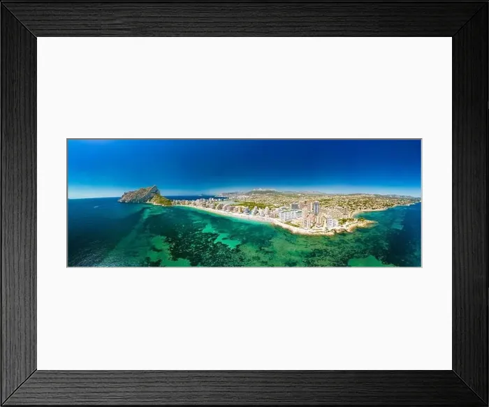 Framed Print : Colorful Mediterranean beach. Mountain Penyal d'Ifach. Calpe beach, Spain Framed Print : Colorful Mediterranean beach. Mountain Penyal d'Ifach. Calpe beach, Spain