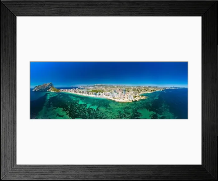 Framed Print : Colorful Mediterranean beach. Mountain Penyal d'Ifach. Calpe beach, Spain Framed Print : Colorful Mediterranean beach. Mountain Penyal d'Ifach. Calpe beach, Spain