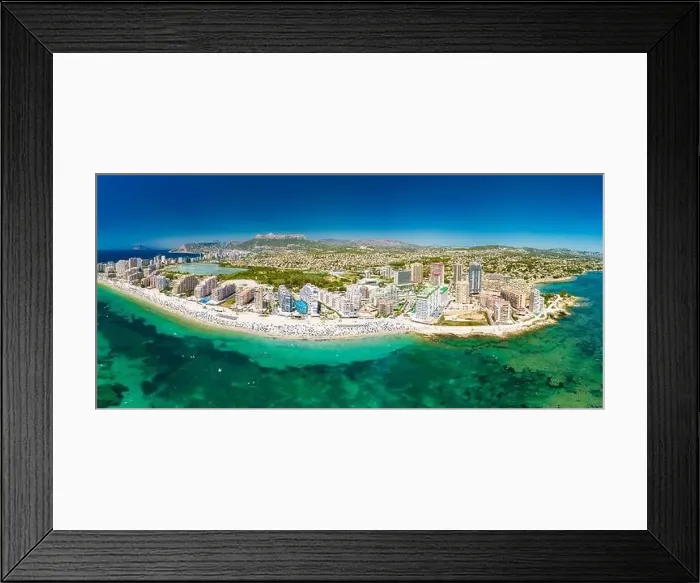 Framed Print : Colorful Mediterranean beach. Mountain Penyal d'Ifach. Calpe beach, Spain Framed Print : Colorful Mediterranean beach. Mountain Penyal d'Ifach. Calpe beach, Spain