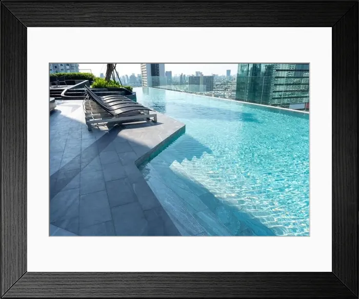 Framed Print : Swimming Pool on roof top of Condominium or Swimming of Hotel Coastline Framed Print : Swimming Pool on roof top of Condominium or Swimming of Hotel Coastline