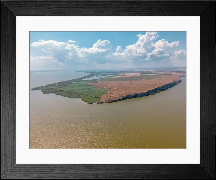 Framed Print : Aerial view of Dolosman Cape with Argamum fortress located in Tulcea county