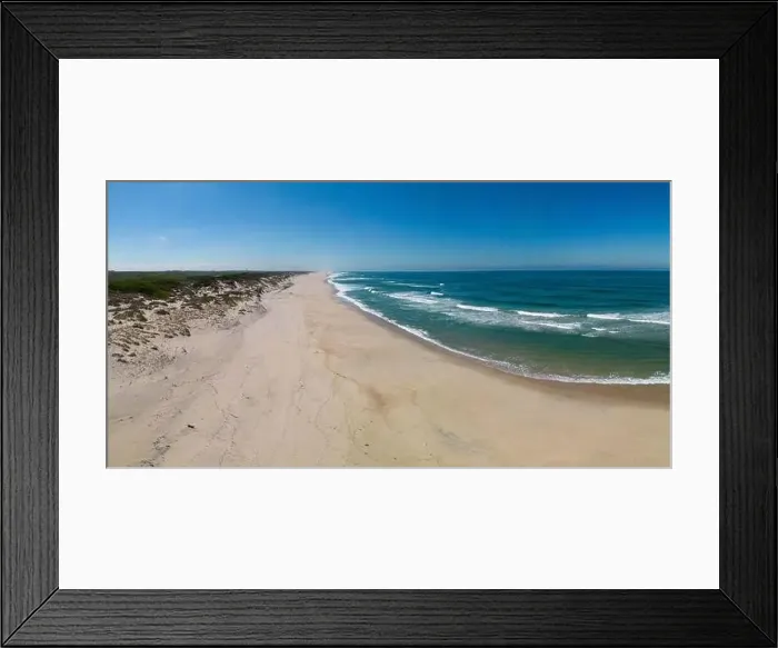 Framed Print : Torreira beach in Murtosa, Aveiro - Portugal. Aerial view Framed Print : Torreira beach in Murtosa, Aveiro - Portugal. Aerial view