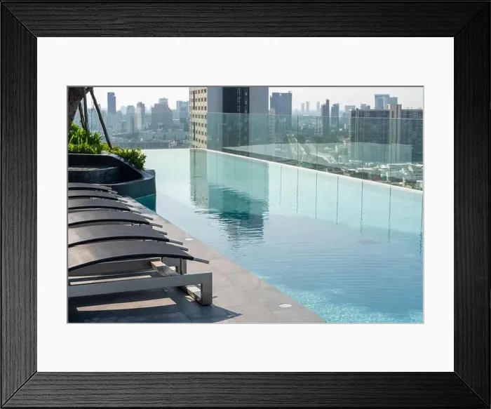 Framed Print : Swimming Pool on roof top of Condominium or Swimming of Hotel Coastline Framed Print : Swimming Pool on roof top of Condominium or Swimming of Hotel Coastline