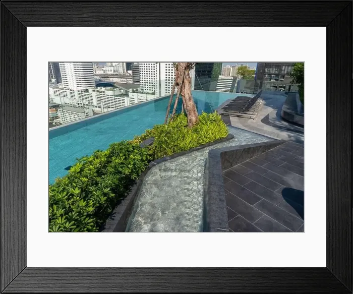 Framed Print : Swimming Pool on roof top of Condominium or Swimming of Hotel Coastline Framed Print : Swimming Pool on roof top of Condominium or Swimming of Hotel Coastline