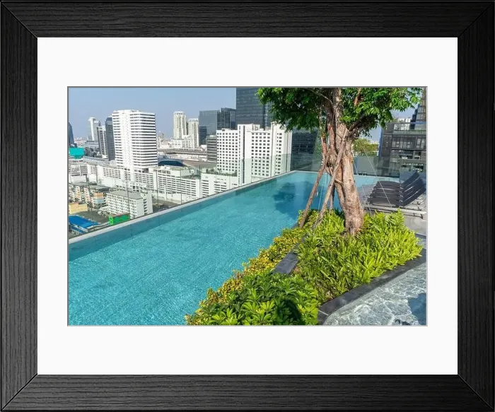 Framed Print : Swimming Pool on roof top of Condominium or Swimming of Hotel Coastline Framed Print : Swimming Pool on roof top of Condominium or Swimming of Hotel Coastline