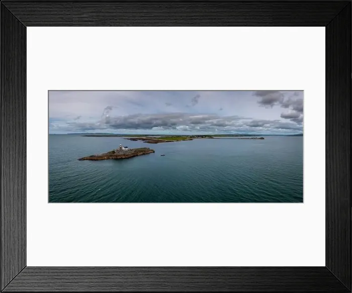 Framed Print : Aerial panorama view of the historic Fenit Lighthouse on Little Samphire Island in Tralee Bay Framed Print : Aerial panorama view of the historic Fenit Lighthouse on Little Samphire Island in Tralee Bay