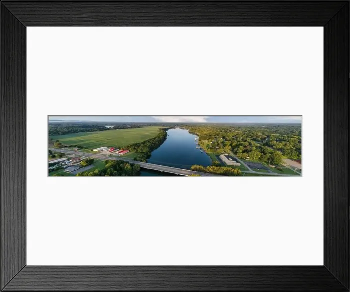 Framed Print : Panorama of a bridge crossing the Elk River Framed Print : Panorama of a bridge crossing the Elk River
