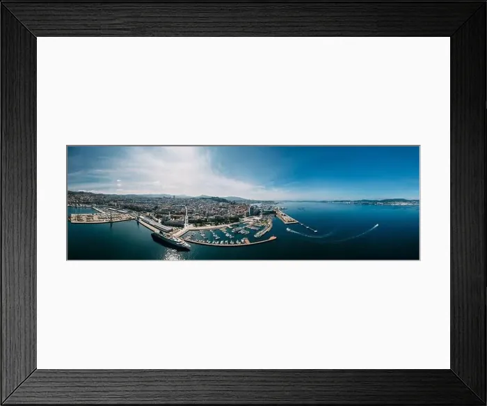Framed Print : Aerial view of the important commercial and fishing port of Vigo in Galicia, Spain