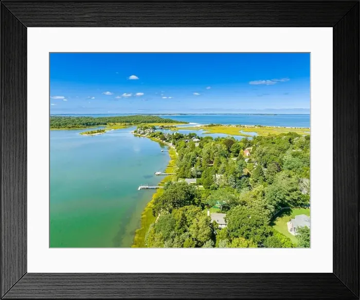 Framed Print : Aerial view of north sea and towd point road Framed Print : Aerial view of north sea and towd point road