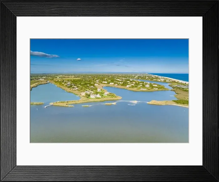 Framed Print : Aerial view of Point Mecox Lane and vicinty Framed Print : Aerial view of Point Mecox Lane and vicinty