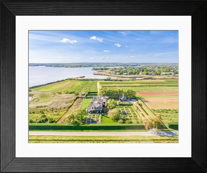 Framed Print : aerial view of an estate at 258 horsemill lane, Water Mill, NY