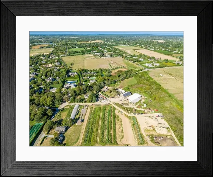 Framed Print : Aerial view of Fairview farm at Mecox and surrounding area Framed Print : Aerial view of Fairview farm at Mecox and surrounding area