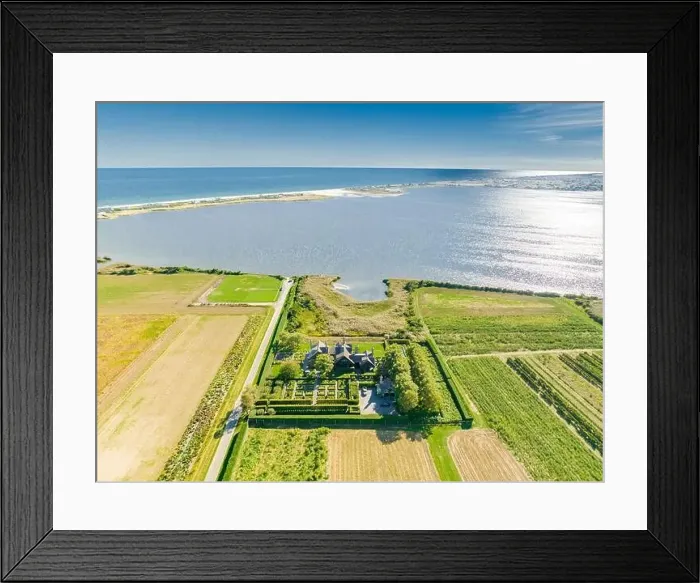 Framed Print : aerial view of an estate at 258 horsemill lane, Water Mill, NY