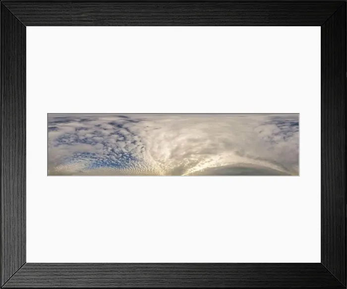 Framed Print : Overcast sky panorama on rainy day with Stratocumulus clouds in seamless spherical equirectangular format Framed Print : Overcast sky panorama on rainy day with Stratocumulus clouds in seamless spherical equirectangular format
