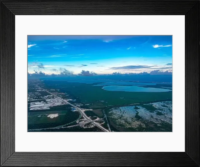Framed Print : Cancun view from a plane at afternoon Framed Print : Cancun view from a plane at afternoon