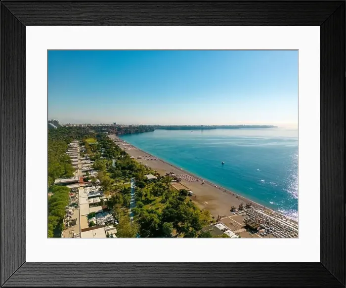 Framed Print : Aerial drone photo of Antalya Konyaalti beach and cliffs Framed Print : Aerial drone photo of Antalya Konyaalti beach and cliffs