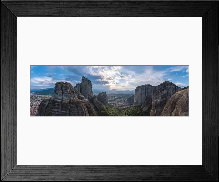 Framed Print : Meteora Greece landscape panorama Framed Print : Meteora Greece landscape panorama
