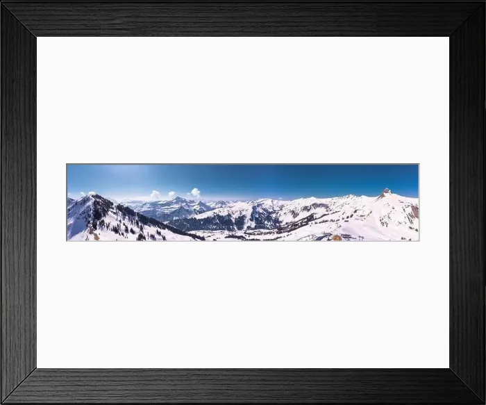 Framed Print : Aerial top view over Damuels skiing area Framed Print : Aerial top view over Damuels skiing area