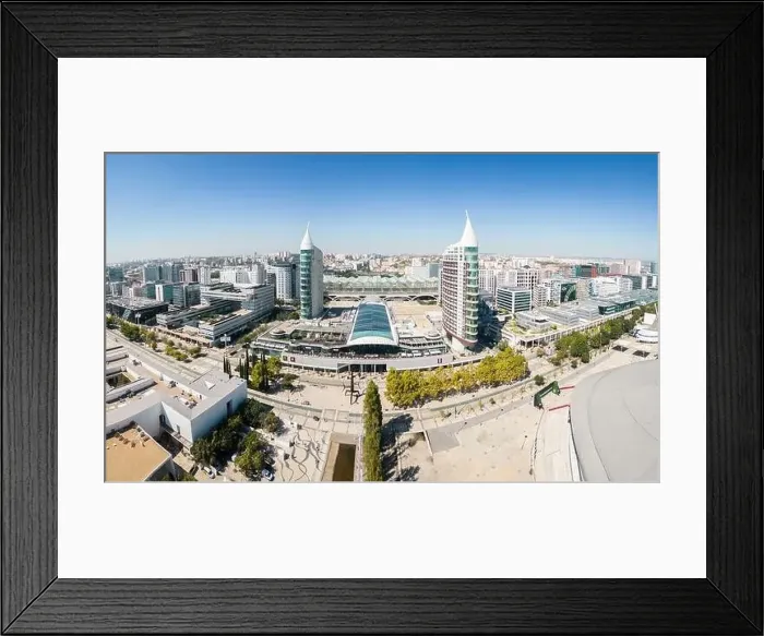 Framed Print : Aerial footage of Park of The Nations in Lisbon (Parque das Nações)