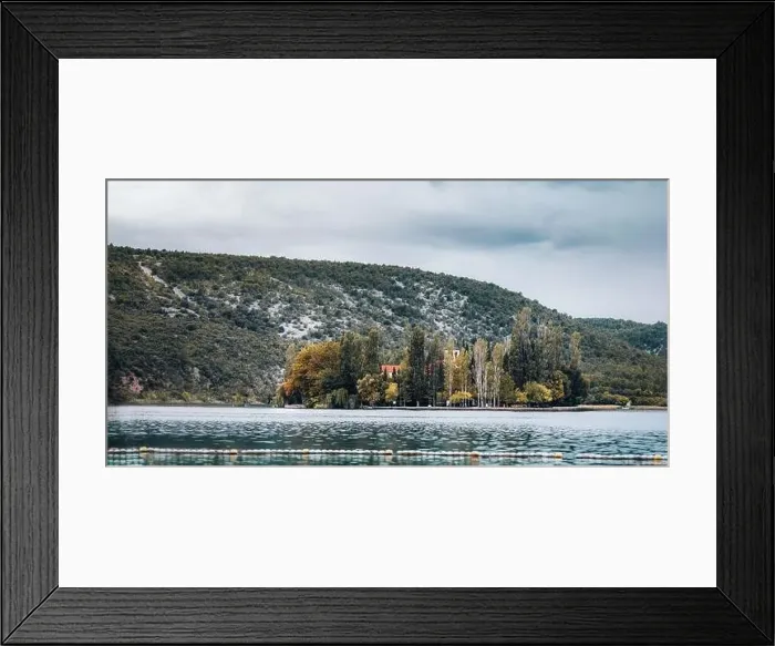 Framed Print : Fall landscape Visovac Monastery Framed Print : Fall landscape Visovac Monastery