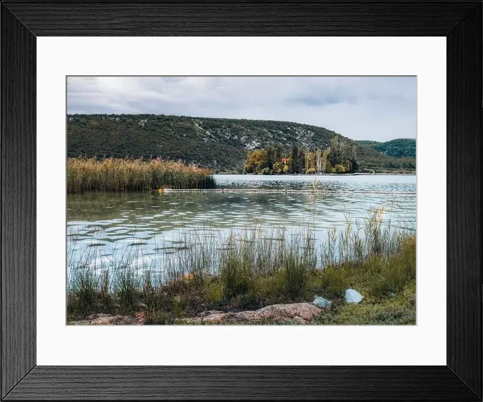 Framed Print : Fall landscape Visovac Monastery Framed Print : Fall landscape Visovac Monastery