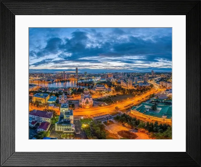 Framed Print : Yekaterinburg, Russia, Night Aerial view Framed Print : Yekaterinburg, Russia, Night Aerial view