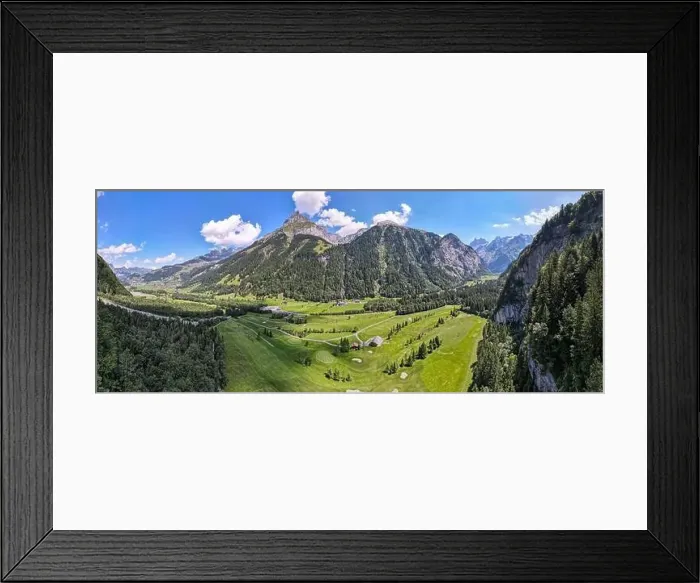 Framed Print : Drone view at the golf course of Engelberg on the Swiss alps Framed Print : Drone view at the golf course of Engelberg on the Swiss alps