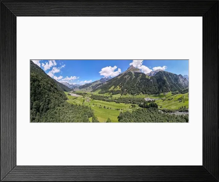 Framed Print : Drone view at the golf course of Engelberg on the Swiss alps Framed Print : Drone view at the golf course of Engelberg on the Swiss alps